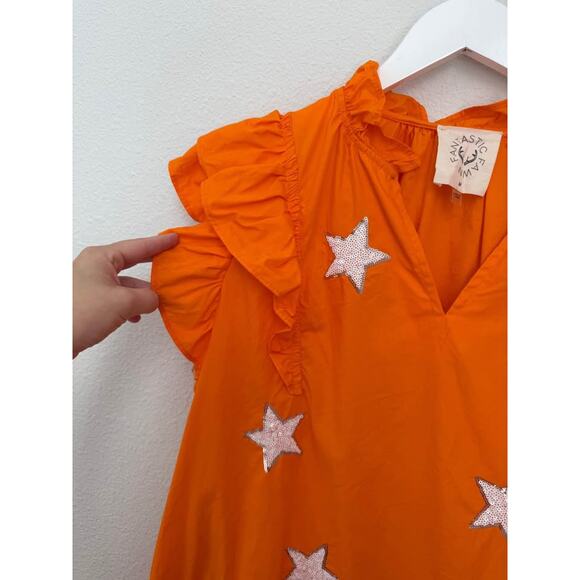 Fantastic Fawn Women’s Star Sequin Collegiate Tailgate‎ Mini Dress Sz M - Picture 4 of 9